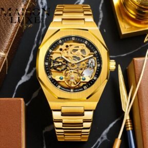 Reloj Esqueleto Dorado